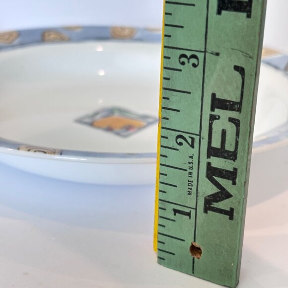 Corelle Vitrelle Impressions Watercolors Rimmed Soup Bowl Salad Set 3 EUC - Picture 6 of 7